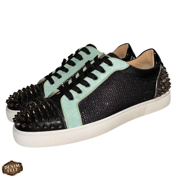 Christian Louboutin Seavaste 2 Orlato Spiked Low Top Sneaker Multi 39.5 NEW - Picture 3 of 16